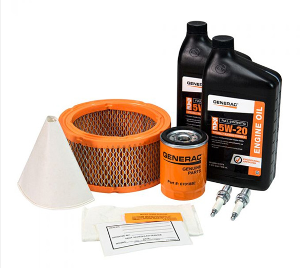 Generac A0002075499 Maintenance Kit with Proprietary 5W-20 Synthetic Oil for 12 – 17kW Air-Cooled Generators